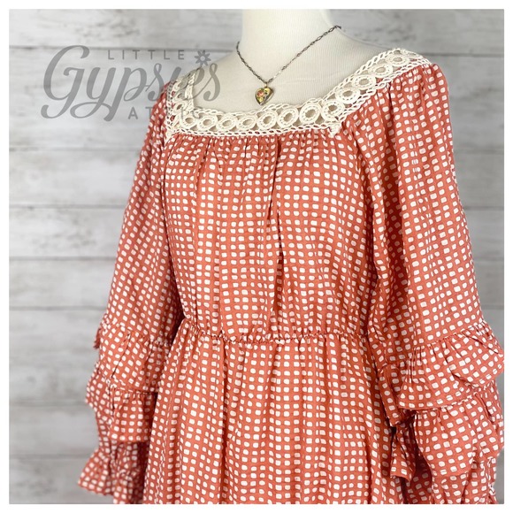 Handmade Farmhouse Prairie Midi Dress - Picture 2 of 15